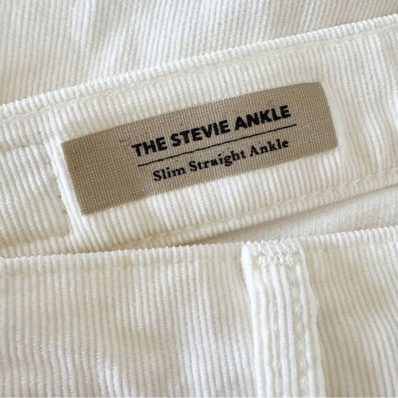 NEW AG The Stevie Ankle Corduroy Pants in Winter White Size 26 R - Picture 10 of 12